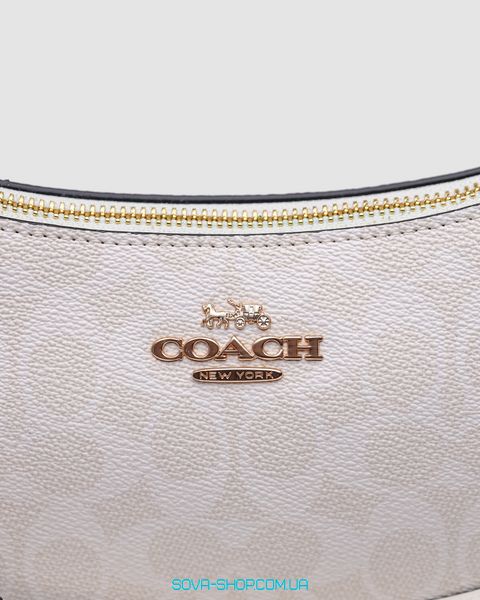 Женская сумка Coach Teri White Shoulder Bag In Signature Canvas Premium фото