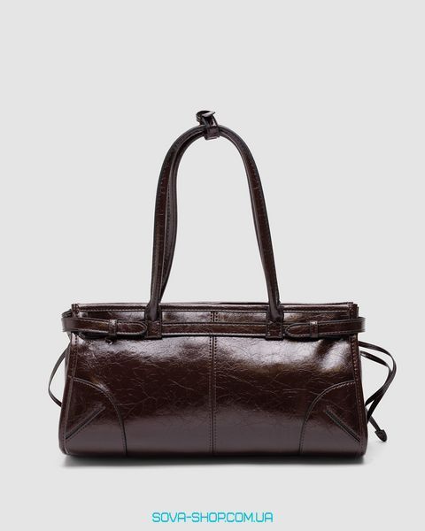 Жіноча сумка Prada Medium Leather Handbag Dark Brown Premium фото