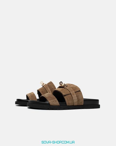 Женские шлепанцы Hermes Empire Jackson Sandal &Eacute;toupe Premium фото