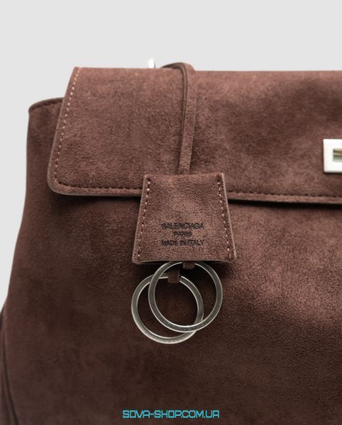 Жіноча сумка Rodeo Large Suede Brown/Silver Hardware Premium фото