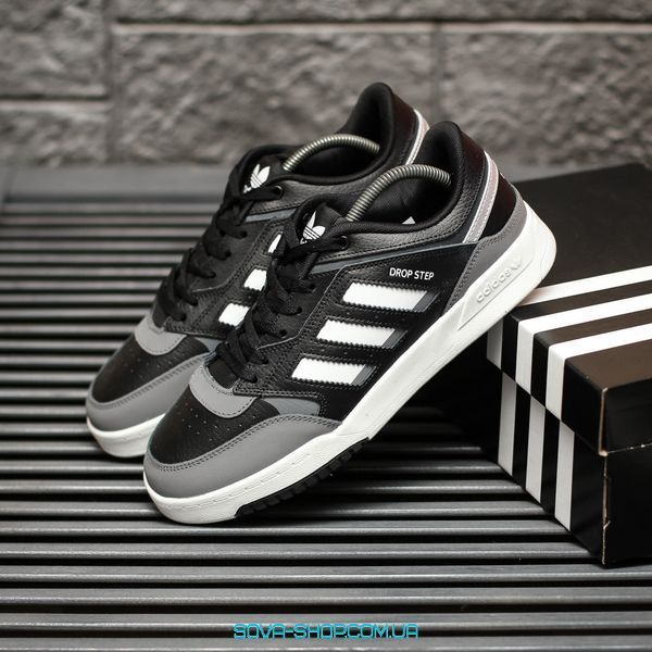 Мужские кроссовки Adidas Drop Step Black White Grey фото