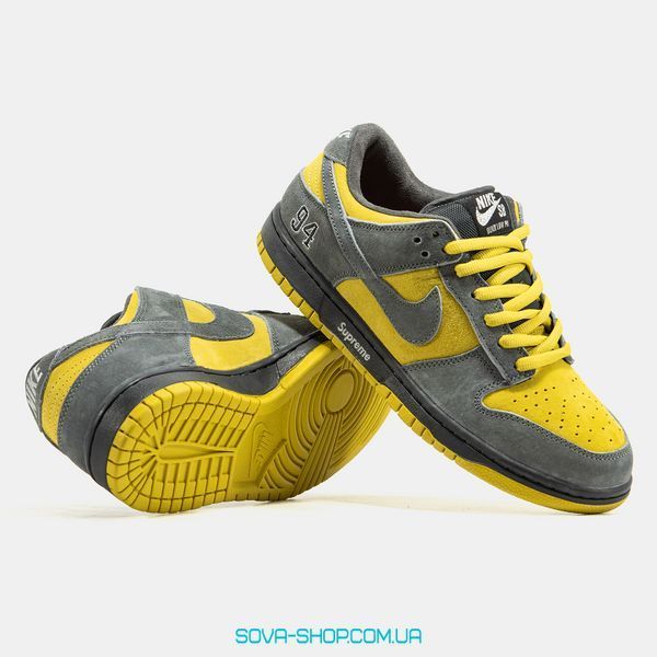 Чоловічі кросівки Supreme x Nike SB Dunk Low Grey Yellow фото