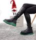 Зимові жіночі черевики з хутром Bottega Veneta High Black Green 13049 re-5424 фото 6