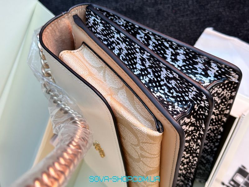 Жіноча сумка Coach Mini Klare Crossbody in Signature Canvas in Light Khaki/Snake Premium фото