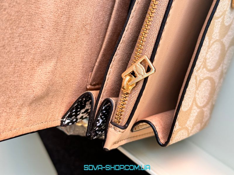 Женская сумка Coach Mini Klare Crossbody in Signature Canvas in Light Khaki/Snake Premium фото