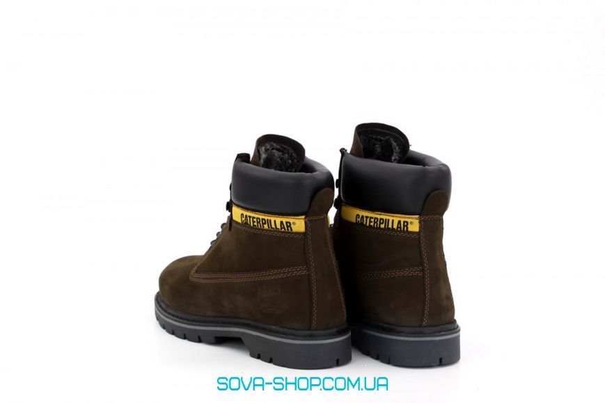 Мужские зимние ботинки CATERPILLAR CLASSIC PREMIUM NUBUCK BROWN (С МЕХОМ) фото