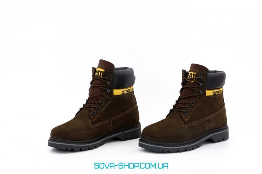 Мужские зимние ботинки CATERPILLAR CLASSIC PREMIUM NUBUCK BROWN (С МЕХОМ) фото