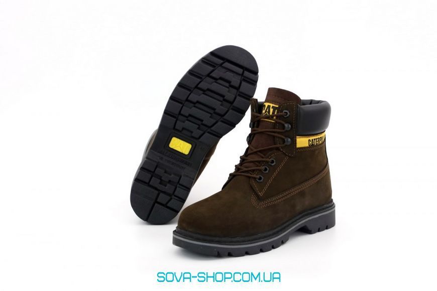 Мужские зимние ботинки CATERPILLAR CLASSIC PREMIUM NUBUCK BROWN (С МЕХОМ) фото