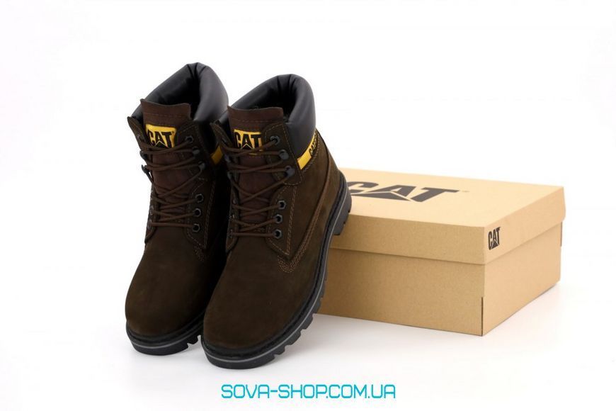 Мужские зимние ботинки CATERPILLAR CLASSIC PREMIUM NUBUCK BROWN (С МЕХОМ) фото