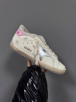 Жіночі зимові кросівки GG SUPERSTAR WHITE / SILVER PINK FUR Premium фото