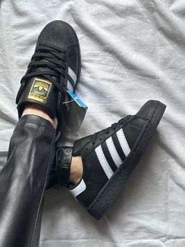 Женские кроссовки Adidas Superstar Black фото