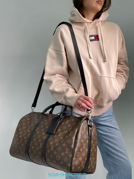 Унисекс сумка Louis Vuitton Keepall Bandouliere 45 Brown Canvas Premium фото