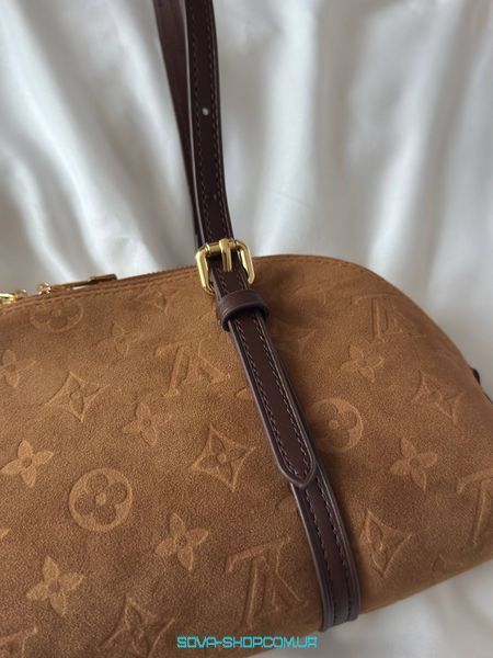Женская сумка Louis Vuitton Squire East West Suede Brown/Gold Premium фото