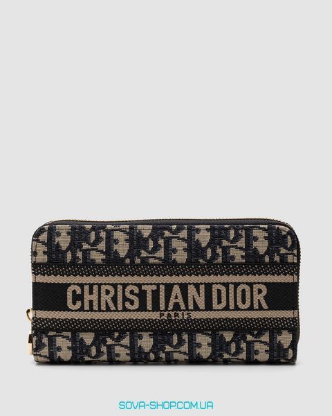 Кошелёк Christian Dior Wallet Blue Oblique Jacquard Blue Premium фото