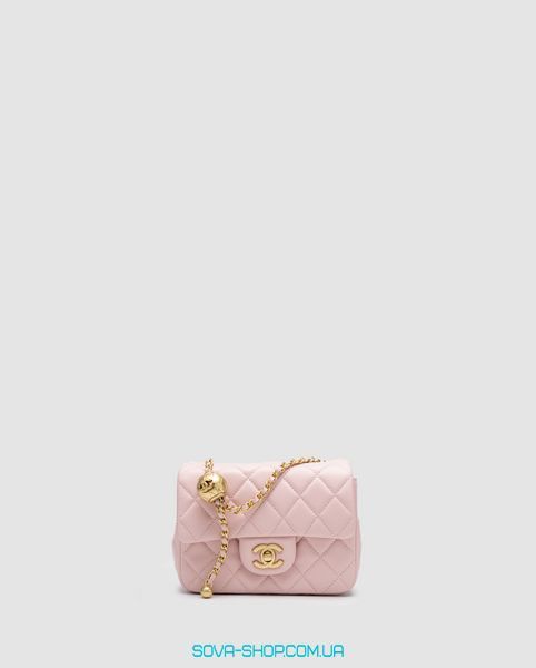 Женская сумка Chanel Mini Classic Single Flap in Pink/Gold Premium фото