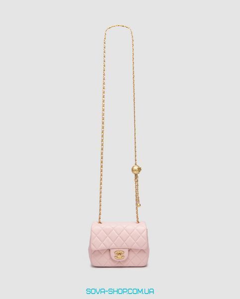 Женская сумка Chanel Mini Classic Single Flap in Pink/Gold Premium фото