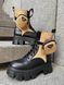 Женские ботинки (натуральная кожа) Prada Boots Zip Pocket Black/Nude PREMIUM re-9794 фото 3