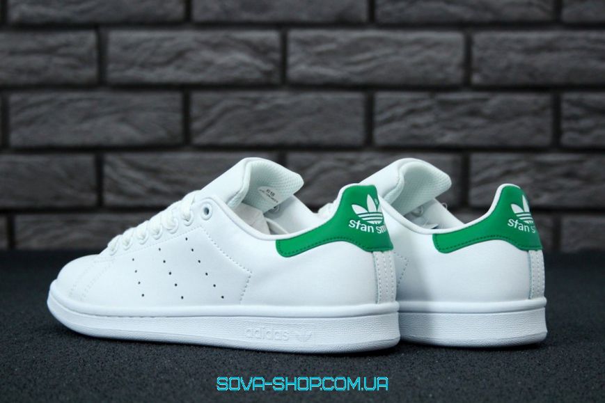 Чоловічі та жіночі кросівки Adidas Stan Smith White Green фото