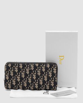 Кошелёк Christian Dior 30 Montaigne Wallet Blue Oblique Jacquard Premium фото