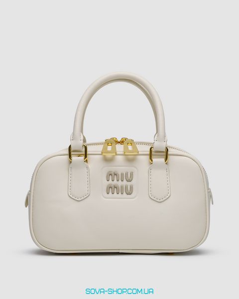 Женская сумка Miu Miu Arcadie Leather Bag Cream Premium фото