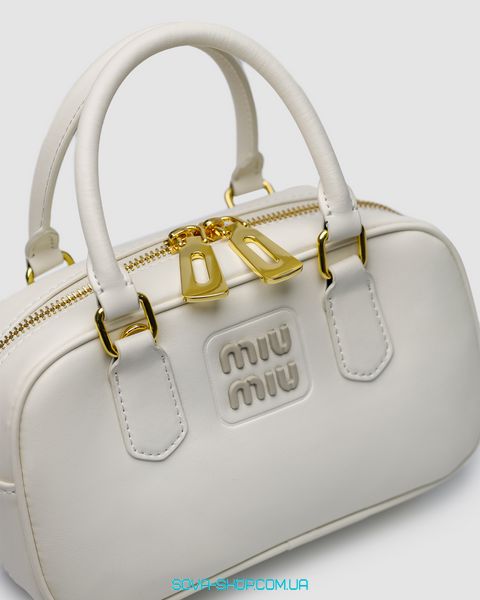 Жіноча сумка Miu Miu Arcadie Leather Bag Cream Premium фото