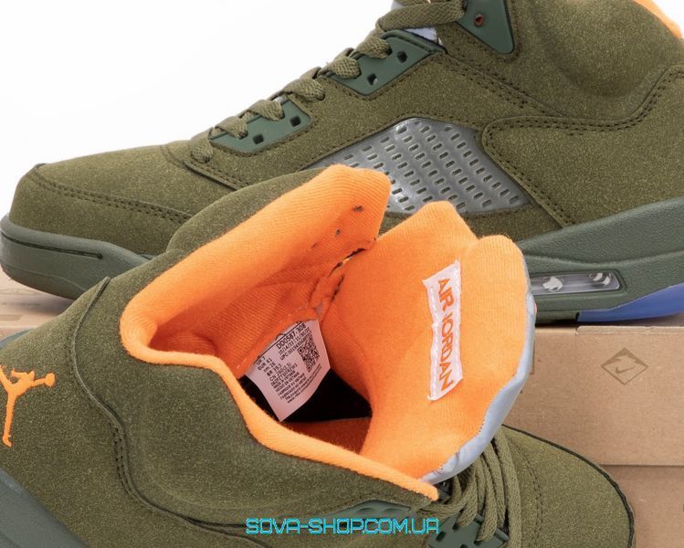 Мужские баскетбольные кроссовки Nike Air Jordan 5 Retro Gs 2024 Olive 440888-308 Premium фото