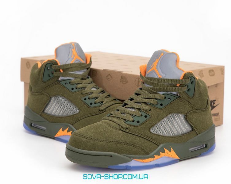 Мужские баскетбольные кроссовки Nike Air Jordan 5 Retro Gs 2024 Olive 440888-308 Premium фото
