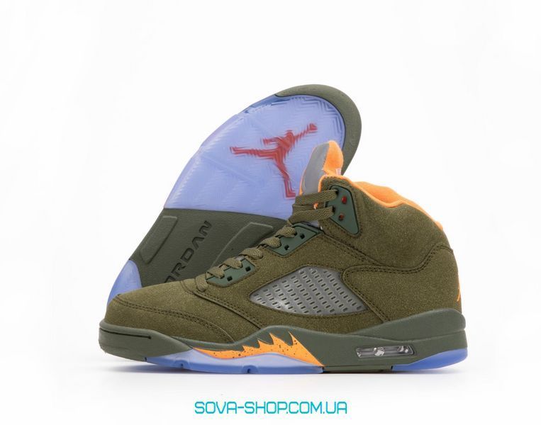 Мужские баскетбольные кроссовки Nike Air Jordan 5 Retro Gs 2024 Olive 440888-308 Premium фото