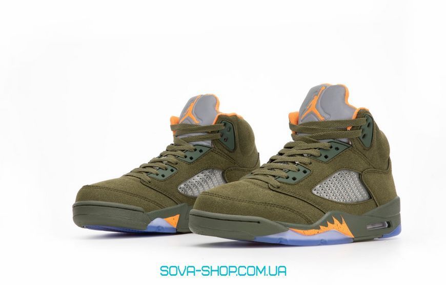 Мужские баскетбольные кроссовки Nike Air Jordan 5 Retro Gs 2024 Olive 440888-308 Premium фото