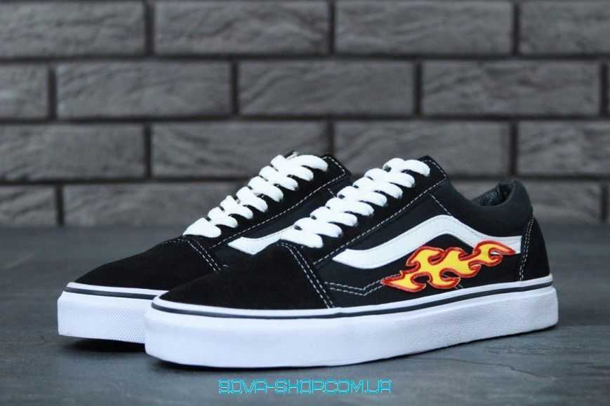 Жіночі кеди Old Skool Black/White Flame Fire Women V a n s фото