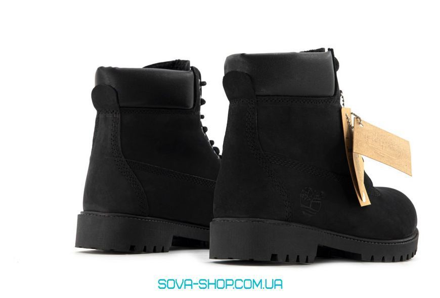Зимові чоловічі ботинки (Вовняне хутро) Timberland CLASSIC PREMIUM NUBUCK WATERPROOF Black фото