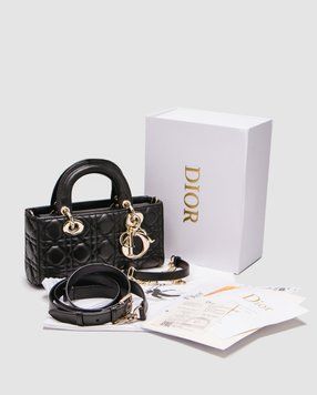 Жіноча сумка Christian Dior Lady D-Joy Small Bag Black Premium фото