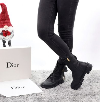 Зимние женские ботинки с мехом Christian Dior 13045 фото