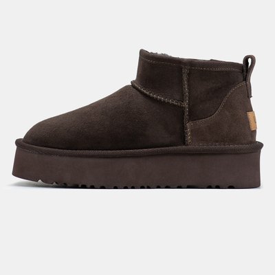 Женские зимние ботинки UGG Ultra Mini Platform Brown Premium фото