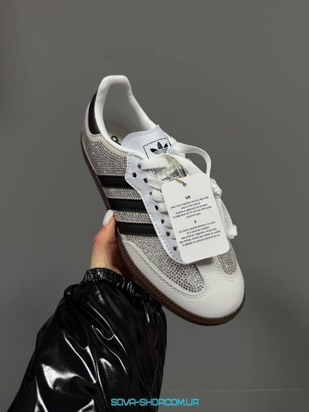 Женские кроссовки Adidas Samba Light Grey Swarovski фото