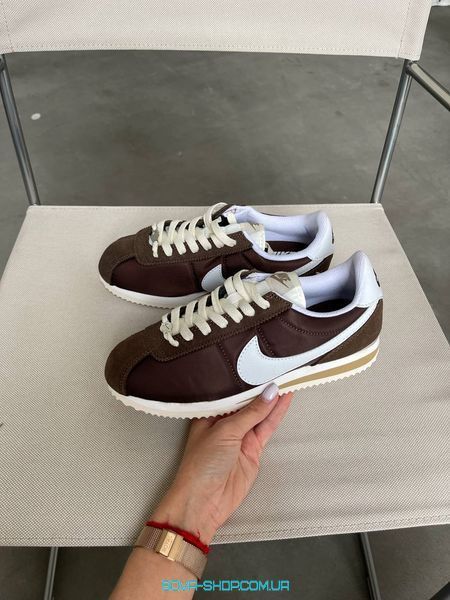 Жіночі та чоловічі кросівки Nike Cortez Brown Premium фото