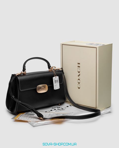 Женская сумка Coach Eliza Top Handle In Signature Canvas Black Premium фото