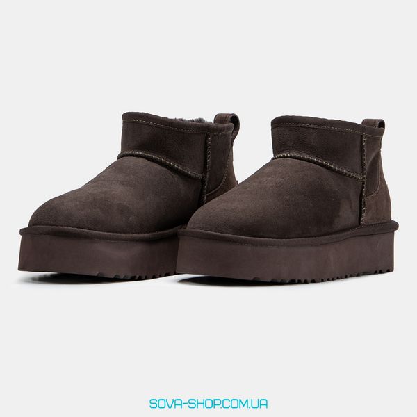 Женские зимние ботинки UGG Ultra Mini Platform Brown Premium фото