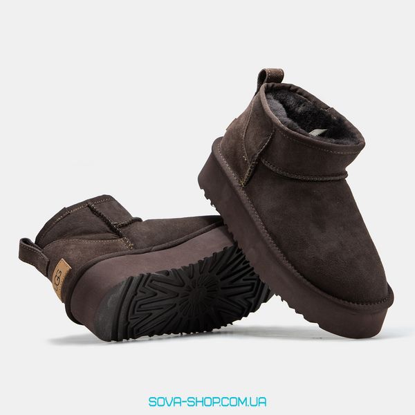 Жіночі зимові ботинки UGG Ultra Mini Platform Brown Premium фото