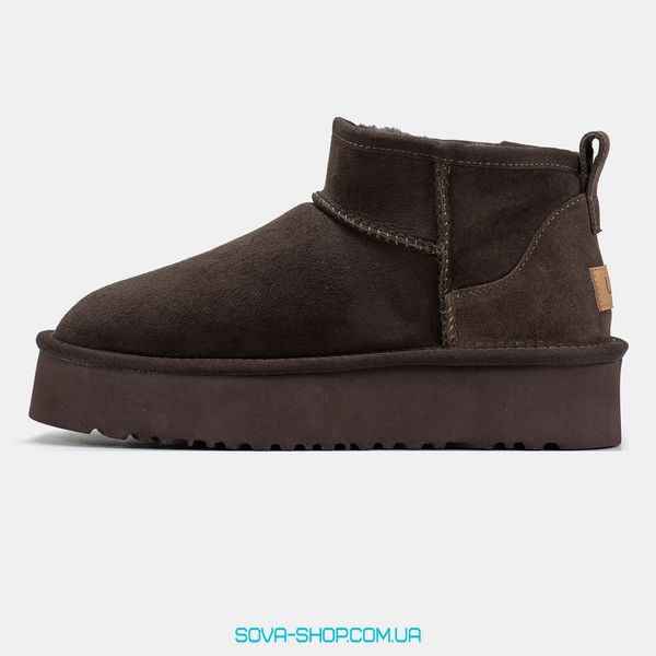 Жіночі зимові ботинки UGG Ultra Mini Platform Brown Premium фото