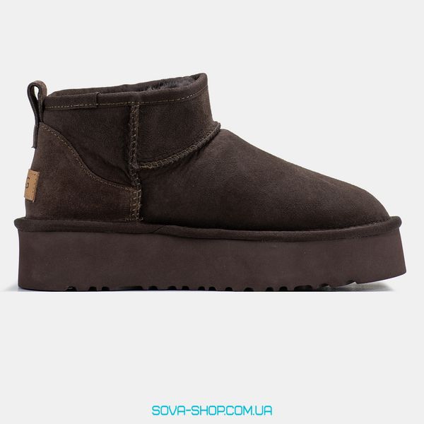 Женские зимние ботинки UGG Ultra Mini Platform Brown Premium фото