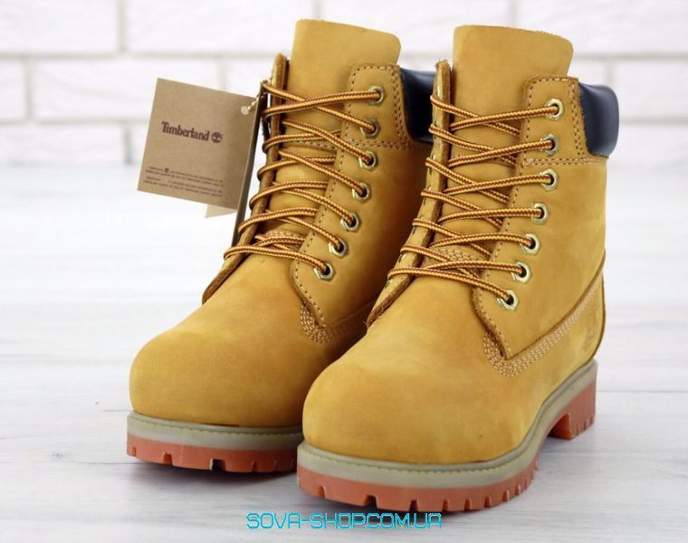 Мужские зимние ботинки (без меха) Timberland CLASSIC PREMIUM NUBUCK WATERPROOF YELLOW фото