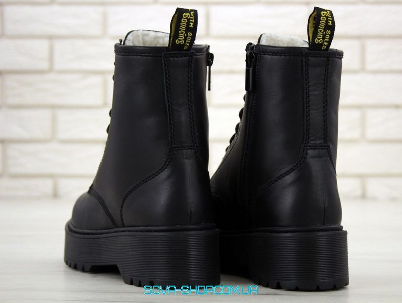 Зимові жіночі ботинки (З ХУТРОМ) Dr. Martens Jadon Triple Black фото