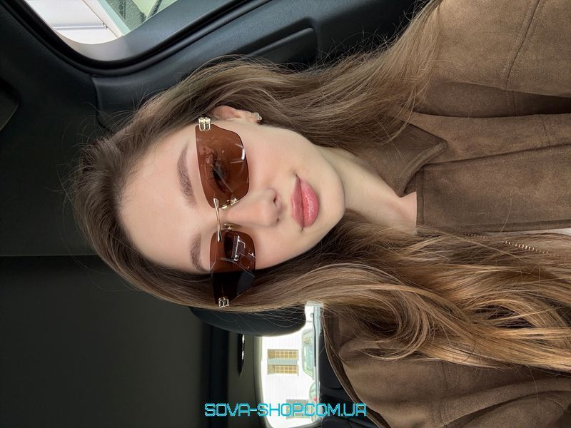 Сонцезахисні окуляри Balenciaga Brown/Gold BB0487S 001 61/17/145 Premium фото