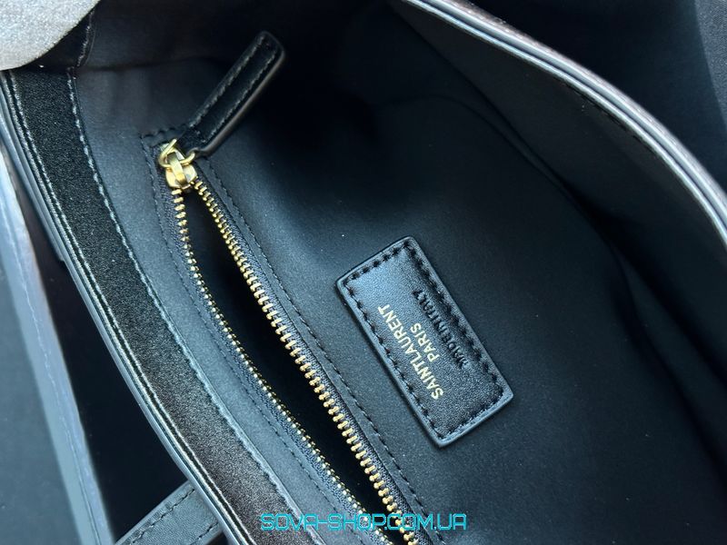 Женская сумка Yves Saint Laurent Hobo Le 5 A 7 Leather Shoulder Bag in Black Premium фото