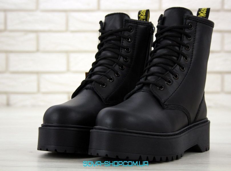 Зимові жіночі ботинки (З ХУТРОМ) Dr. Martens Jadon Triple Black фото