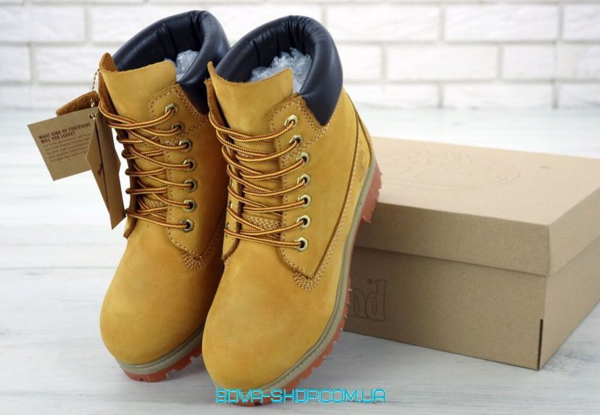Мужские зимние ботинки (без меха) Timberland CLASSIC PREMIUM NUBUCK WATERPROOF YELLOW фото