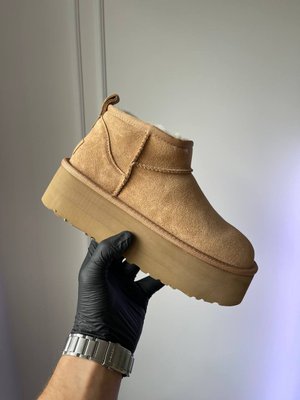 Женские зимние ботинки UGG Ultra Mini Big Platform Chestnut Premium фото