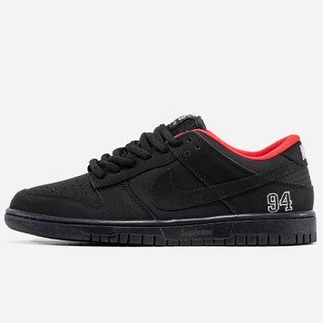 Чоловічі та жіночі кросівки Supreme x Nike SB Dunk Low Black фото