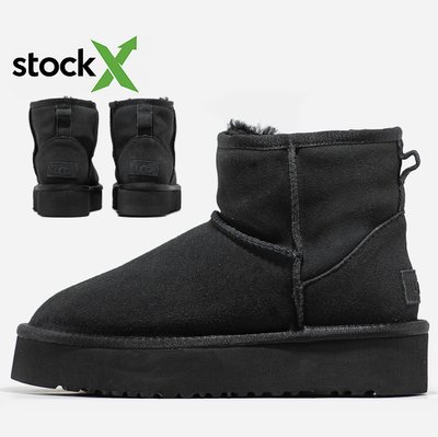 Жіночі зимові ботинки UGG Classic Mini Platform Black Premium фото